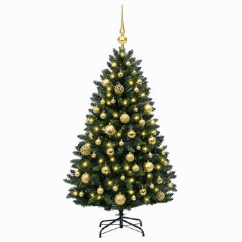 Künstlicher Weihnachtsbaum Dunkelgrün mit Weihnachtskugeln