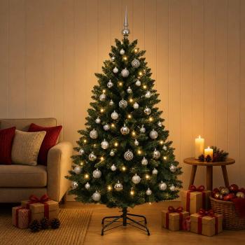 ARDEBO.de - Künstlicher Weihnachtsbaum Dunkelgrün mit Kugeln 180 cm