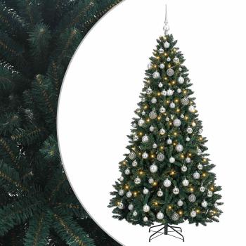 Künstlicher Weihnachtsbaum Dunkelgrün mit Kugeln 180 cm