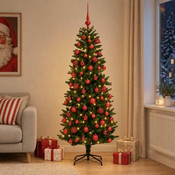 ARDEBO.de - Künstlicher Weihnachtsbaum mit Weihnachtskugeln 240 cm 300 LEDs