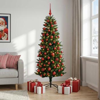 Künstlicher Weihnachtsbaum mit Weihnachtskugeln 240 cm 300 LEDs
