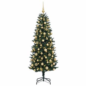 Künstlicher Weihnachtsbaum mit Weihnachtskugeln 210 cm 300 LEDs