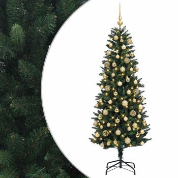 Künstlicher Weihnachtsbaum mit Weihnachtskugeln 180 cm 300 LEDs