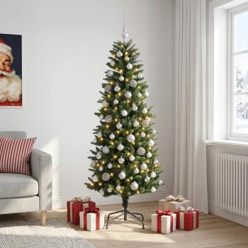 Künstlicher Weihnachtsbaum mit Weihnachtskugeln 180 cm 300 LEDs