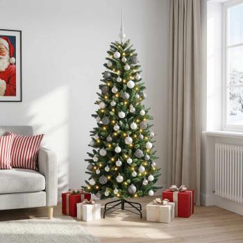 Künstlicher Weihnachtsbaum mit Weihnachtskugeln 210 cm 300 LEDs