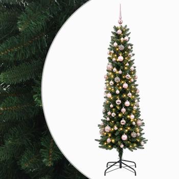 Künstlicher schmaler Weihnachtsbaum mit Weihnachtskugel 180 cm