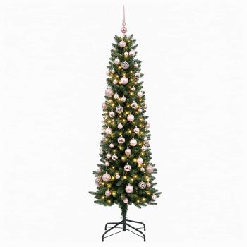 Künstlicher schmaler Weihnachtsbaum mit Weihnachtskugel 180 cm