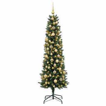 Künstlicher schmaler Weihnachtsbaum mit Weihnachtskugel 180 cm