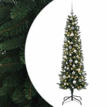 Künstlicher schmaler Weihnachtsbaum mit Weihnachtskugel 180 cm