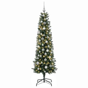 Künstlicher schmaler Weihnachtsbaum mit Weihnachtskugel 180 cm