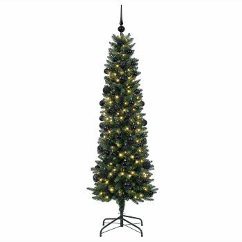 Künstlicher schmaler Weihnachtsbaum mit Weihnachtskugel 180 cm