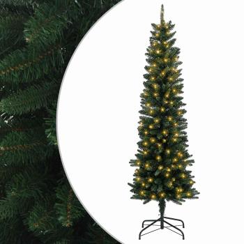 Künstlicher schlanker Weihnachtsbaum 180 cm 300 LEDs