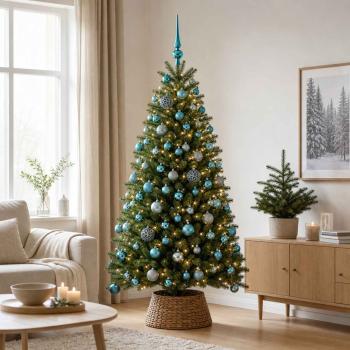 Weihnachtskugel-Set 120 stk. Türkis Durchmesser 6 cm Kunststoff