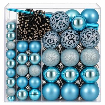 Weihnachtskugel-Set 120 stk. Türkis Durchmesser 6 cm Kunststoff