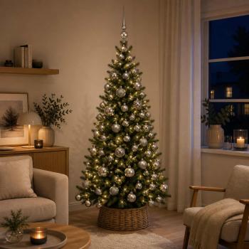 ARDEBO.de - Weihnachtskugel-Set 120 stk. Grau Durchmesser 6 cm Kunststoff