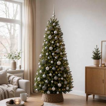Weihnachtskugel-Set 120 stk. Grau Durchmesser 6 cm Kunststoff