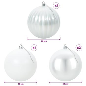 Weihnachtskugel-Set XXL 4 stk. Weiß Durchmesser 20 cm