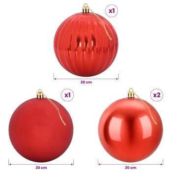 Weihnachtskugel-Set XXL 4 stk. Rot Durchmesser 20 cm Kunststoff