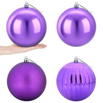 Weihnachtskugel-Set XXL 4 stk. Lila Durchmesser 20 cm