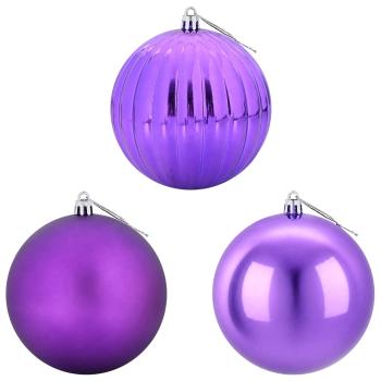 Weihnachtskugel-Set XXL 4 stk. Lila Durchmesser 20 cm