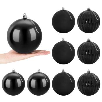 Weihnachtsbaumkugel Set XL 9 stk. Schwarz Durchmesser 15 cm