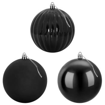 Weihnachtsbaumkugel Set XL 9 stk. Schwarz Durchmesser 15 cm