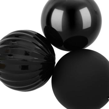 Weihnachtsbaumkugel Set XL 9 stk. Schwarz Durchmesser 15 cm