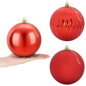 Weihnachtsbaumkugel Set XL 9 stk. Rot Durchmesser 15 cm