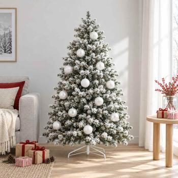 ARDEBO.de - Weihnachtsbaumkugel Set XL 15 stk. Weiß Durchmesser 10 cm