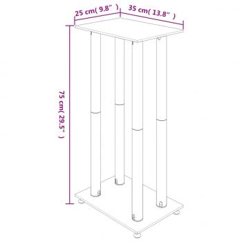 Lautsprecher-Ständer 2 Stk. Silbern Hartglas 4 Säulen