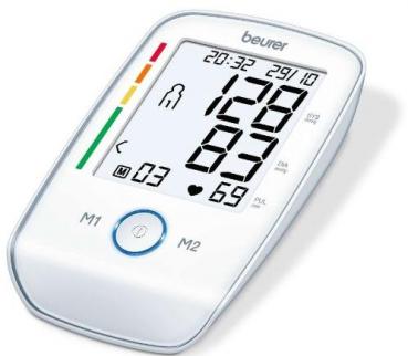 Beurer BM 45 Oberarm-Blutdruckmessgerät, Sensor-Touch-Knöpfe, Abschaltautomatik, weiß