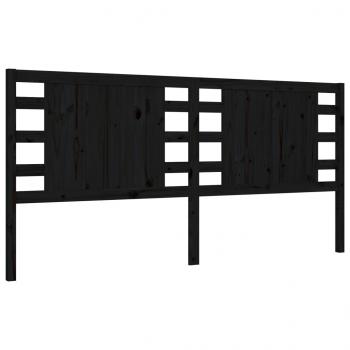 Massivholzbett mit Kopfteil Schwarz 200x200 cm