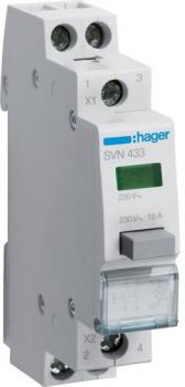 ARDEBO.de Hager SVN433 Druckschalter 16A 2 Schließer 230V AC mit Leuchtmelder grün 1 PLE