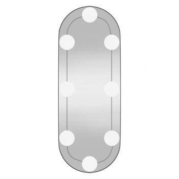 Wandspiegel mit LED-Leuchten 15x40 cm Glas Oval