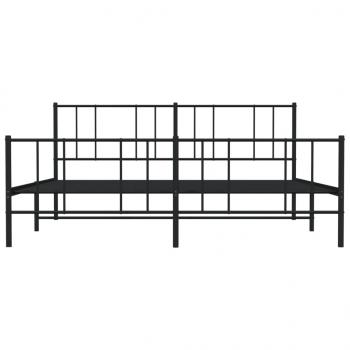 Bettgestell mit Kopf- und Fußteil Metall Schwarz 183x213 cm