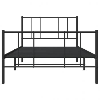 Bettgestell mit Kopf- und Fußteil Metall Schwarz 100x190 cm