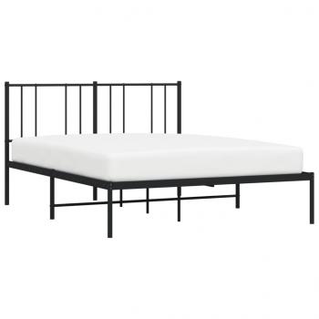 Bettgestell mit Kopfteil Metall Schwarz 120x190 cm