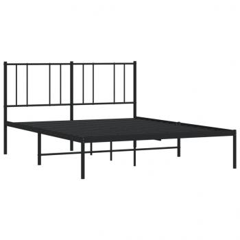 Bettgestell mit Kopfteil Metall Schwarz 120x190 cm