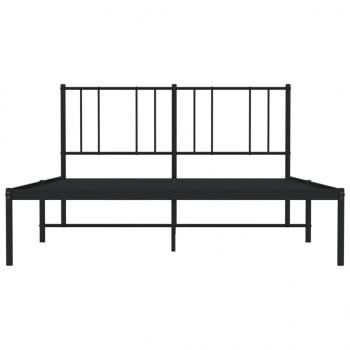 Bettgestell mit Kopfteil Metall Schwarz 120x190 cm