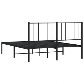 Bettgestell mit Kopfteil Metall Schwarz 120x190 cm