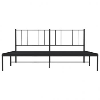 Bettgestell mit Kopfteil Metall Schwarz 193x203 cm