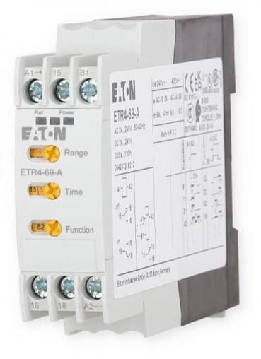 ARDEBO.de Eaton ETR4-69-A Zeitrelais, 1 W, 0,05 s - 100 h, Multifunktion, 24 - 240 V AC/DC (031891)