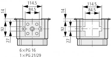 Eaton CI23E-125 Isolierstoffgehäuse, +Vorprägungen, HxBxT=250x187,5x150mm (019570)