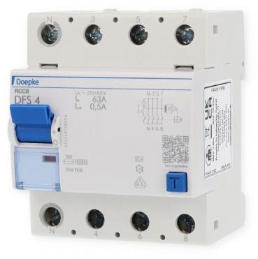 ARDEBO.de Doepke DFS 4 063-4/0,50-A Fehlerstromschutzschalter 063-4/0,50A, 4-Polig, Typ A (09147901)