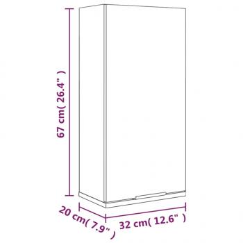 Wand-Badschrank Grau Sonoma 32x20x67 cm