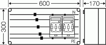 Hensel Mi 6426 NH-Sicherungslasttrenn-Schaltergehäuse 2x3xNH00 auf SaS, 250A, 5-Polig