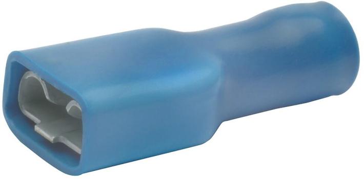 Klauke 8303V Isolierte Flachsteckhülsen, 1,5-2,5 mm², 4,8x0,8 mm, blau