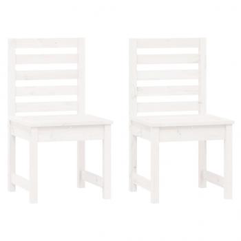3-tlg. Garten-Bistro-Set Weiß Massivholz Kiefer