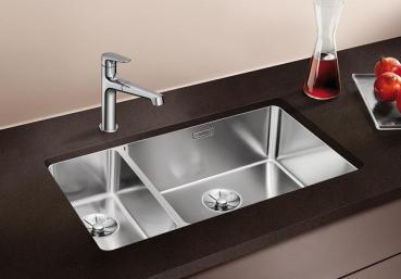 Blanco Andano 500/180-U Edelstahlspüle ohne Ablauffernebdienung, Becken links, Edelstahl Seidenglanz (522991)