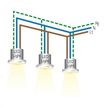 Brumberg LED-Orientierungsleuchte, 230V, 1,2W, 3100K, Edelstahl (P3930WW)